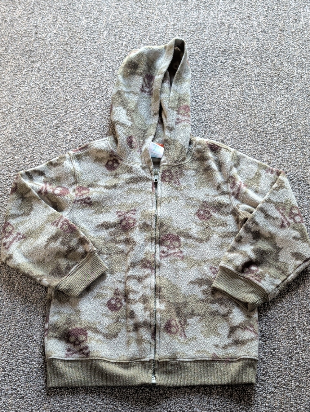 Wonderkids Brown Camo Skull Zip Hoodie